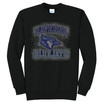 Ravenna Bluejays with Optional Sleeves - Core Fleece Crewneck Sweatshirt Thumbnail