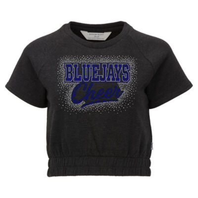 Bluejays Cheer - Women's French Terry Short Sleeve Cropped Crewneck Sweatshirt Thumbnail