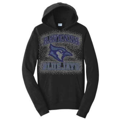 Ravenna Bluejays with Optional Sleeves and Hood - Fan Favorite Fleece Pullover Hooded Sweatshirt Thumbnail