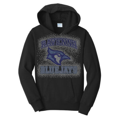Ravenna Bluejays with Optional Sleeves and Hood - Youth Fan Favorite Fleece Pullover Hooded Sweatshirt Thumbnail